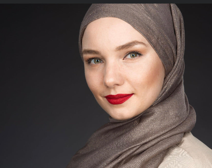 Glamour Hijab/Shawl With Golden Threads