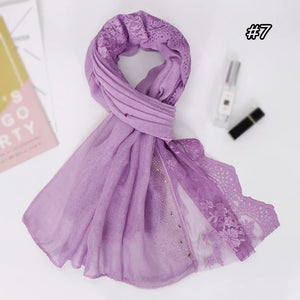 Fancy Solid/Floral edged shawl