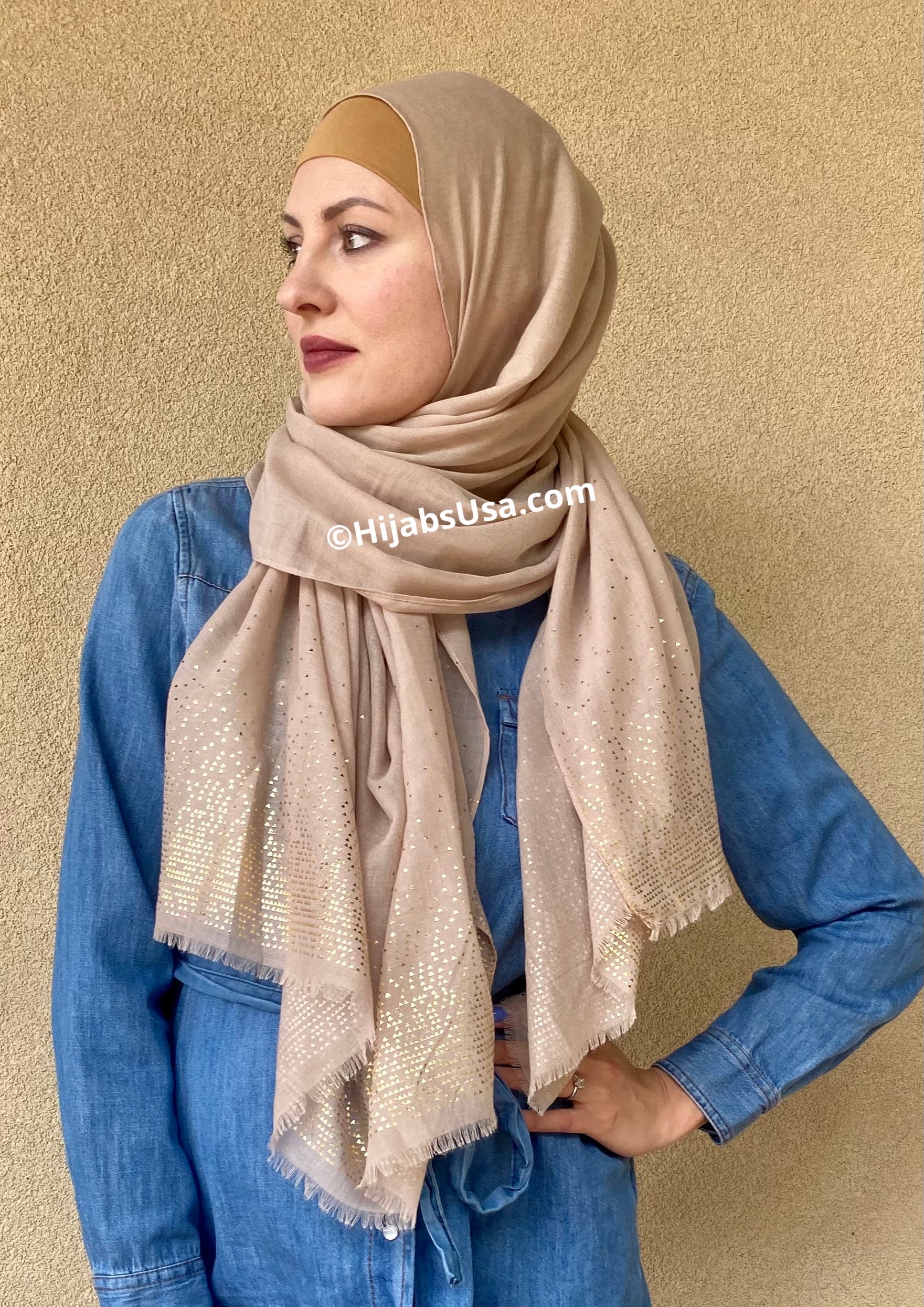 Golden Splendor Cotton Hijab/Wrap