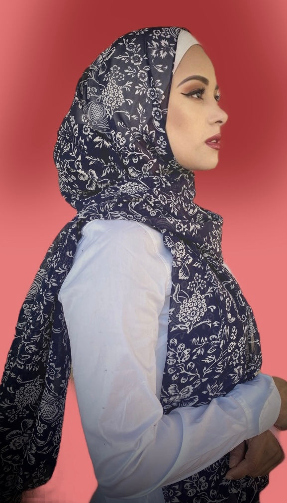 Wildflower Chiffon Hijab/Shawl