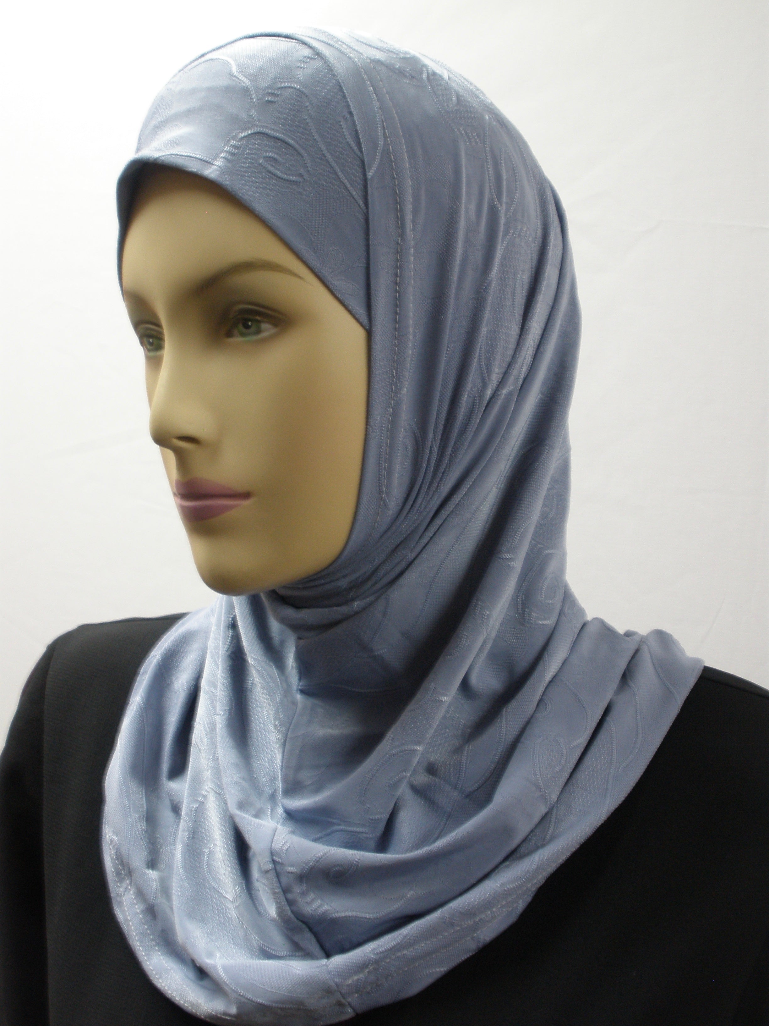 Solid 2pc Ameera Hijab With Self Print