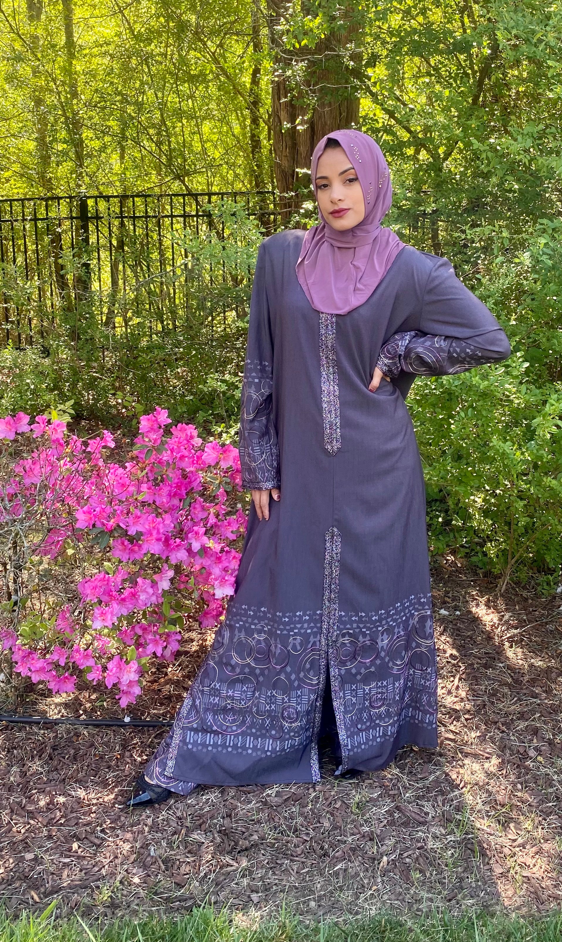 Noora  Abaya Pantsuit (Purple)