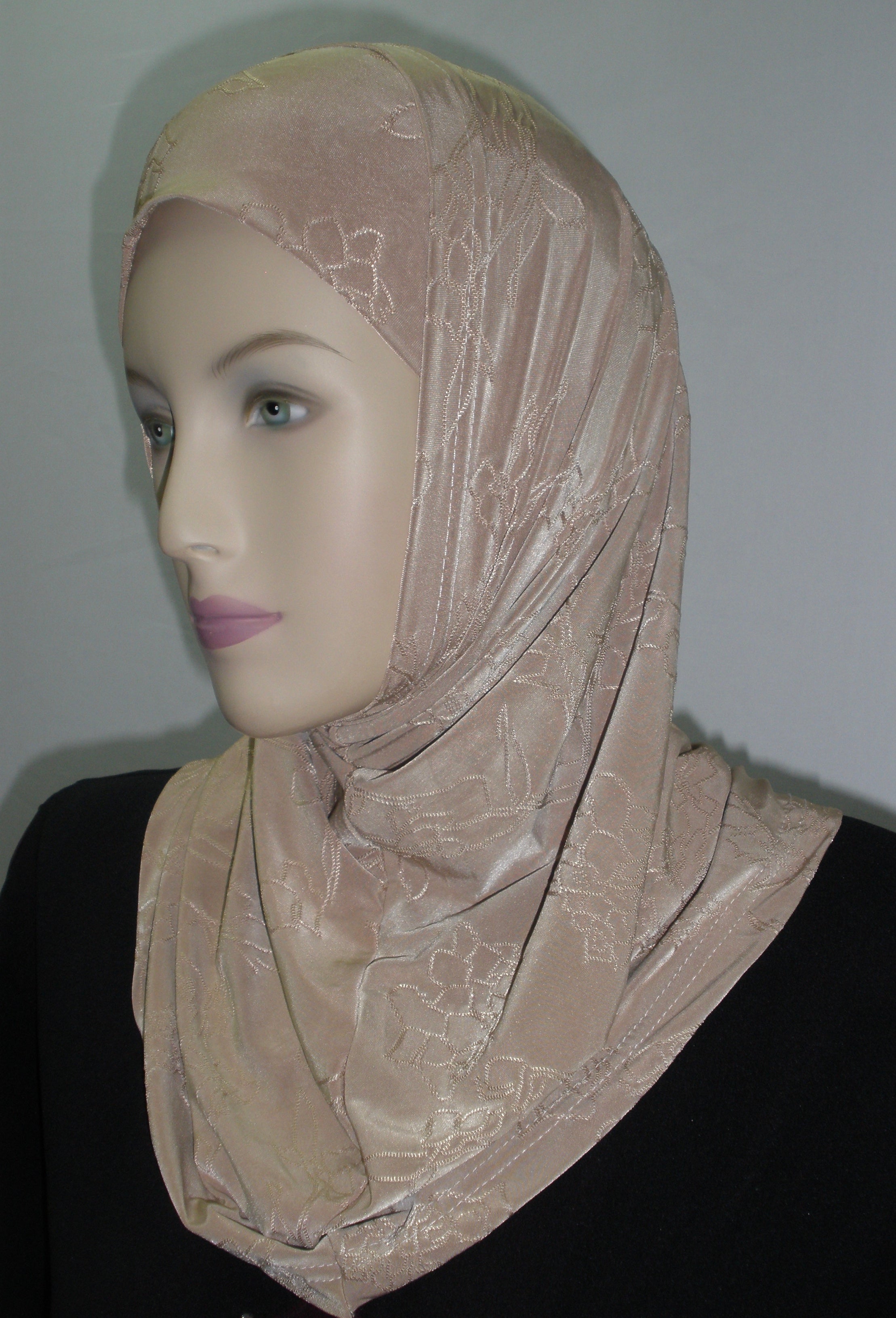 Solid 2pc Ameera Hijab With Self Print