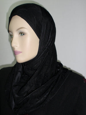 Solid 2pc Ameera Hijab With Self Print